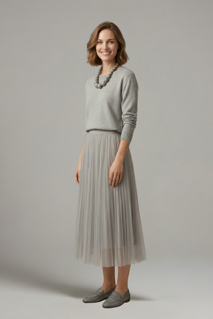 Phoebe Campbell | Knit & Tulle Midi Two-Piece Set For Women