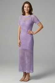 Tara Robertson | Open-Knit Crochet Maxi Dress For Women