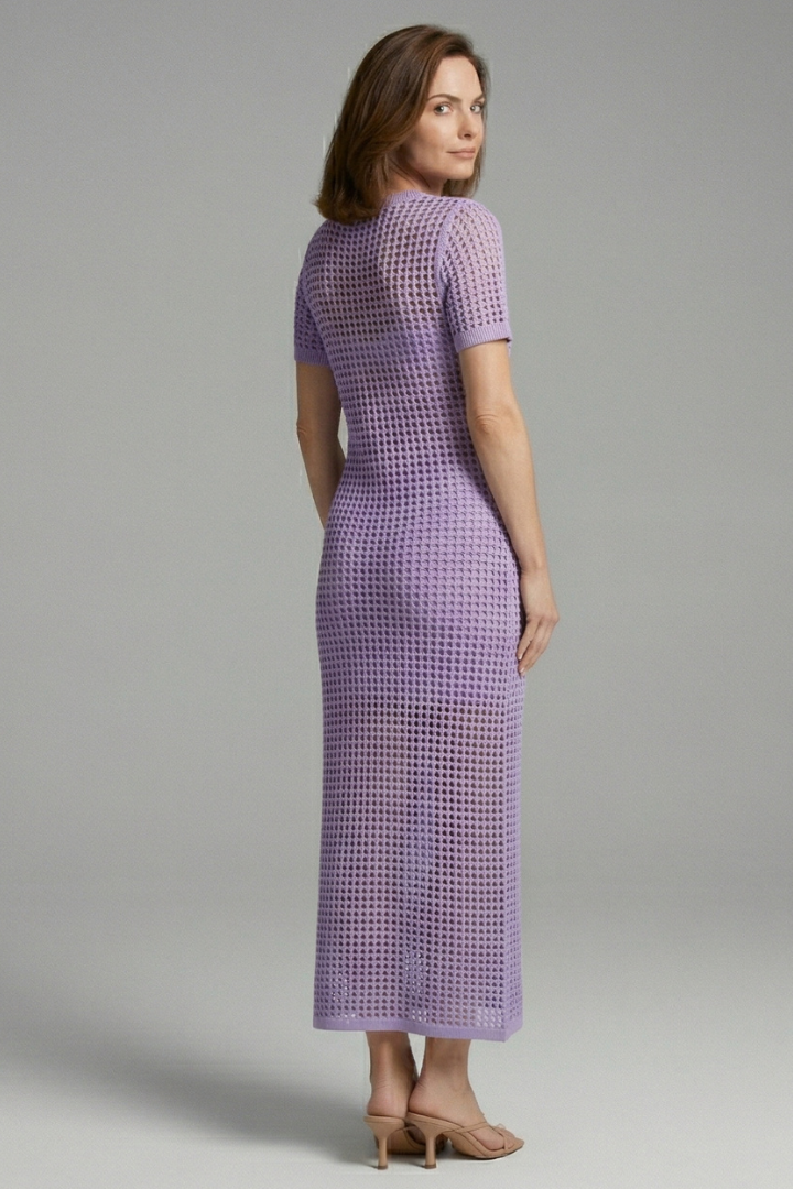 Tara Robertson | Open-Knit Crochet Maxi Dress For Women