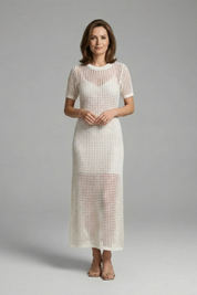 Tara Robertson | Open-Knit Crochet Maxi Dress For Women