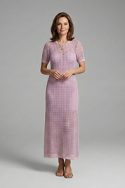 Tara Robertson | Open-Knit Crochet Maxi Dress For Women