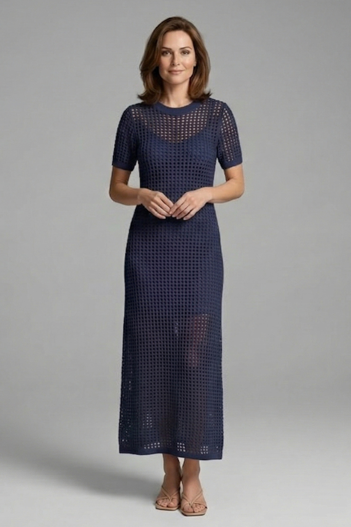 Tara Robertson | Open-Knit Crochet Maxi Dress For Women