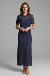 Tara Robertson | Open-Knit Crochet Maxi Dress For Women
