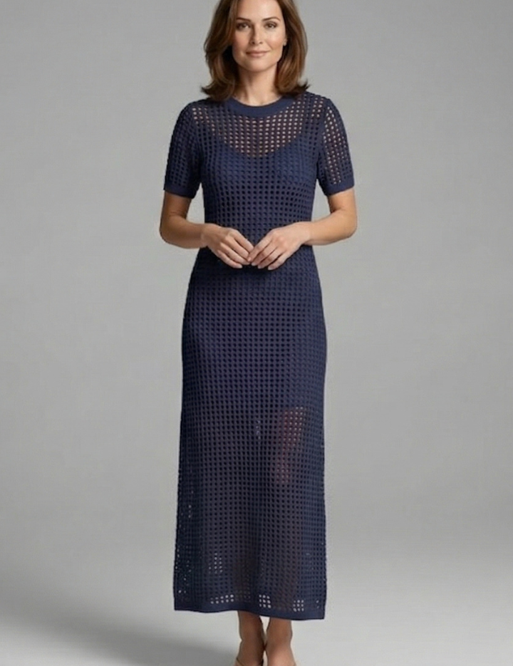 Tara Robertson | Open-Knit Crochet Maxi Dress For Women