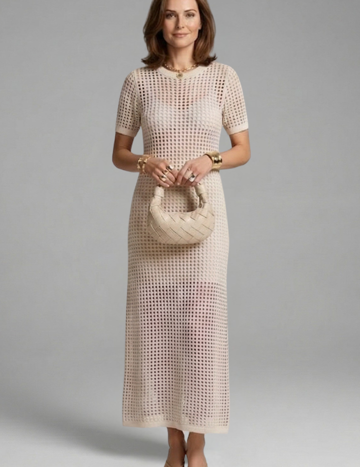 Tara Robertson | Open-Knit Crochet Maxi Dress For Women