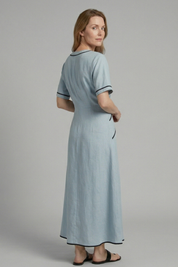 Elise Hamilton | Twist-Knot Maxi Dress with Contrast Trim For Women