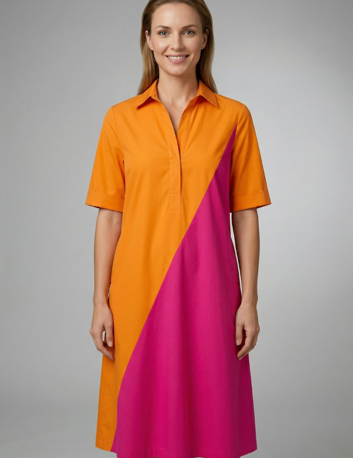 Zoe Harris | Colourblock Midi Shirt Dress For Women