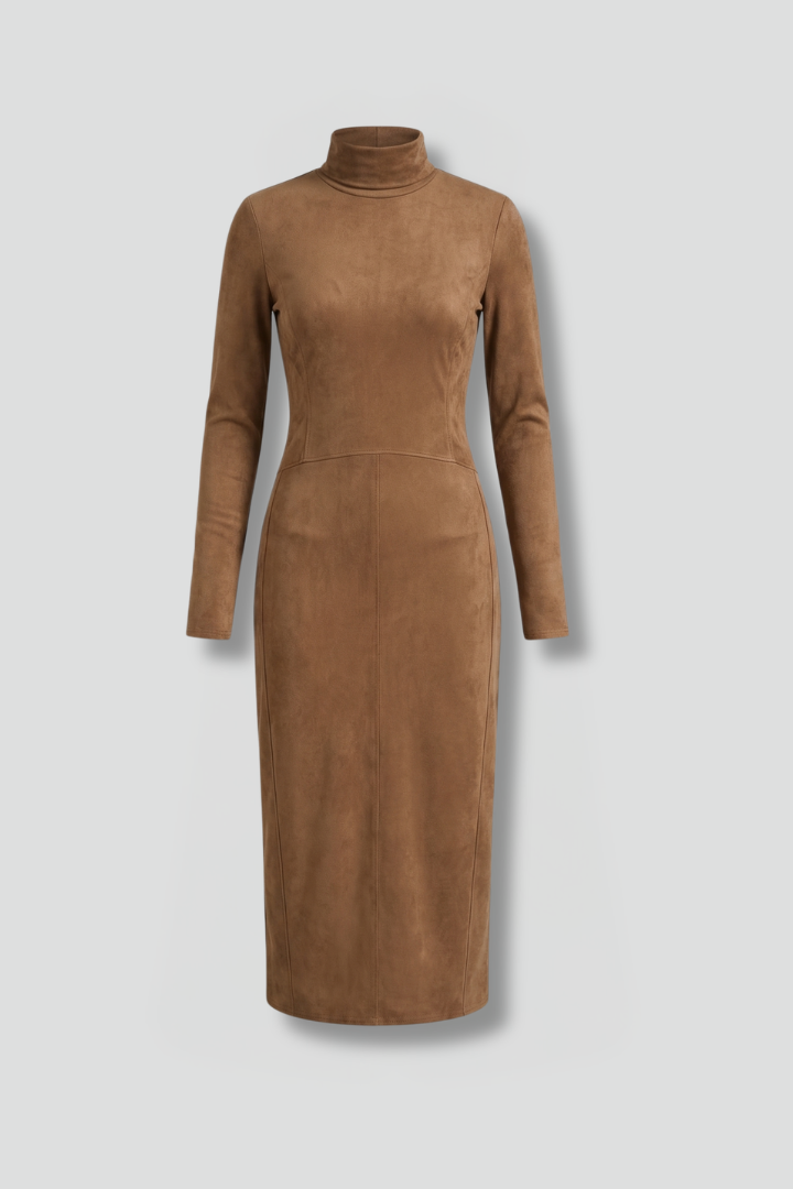 Imogen Stewart | Suede-Touch Turtleneck Midi Dress For Women