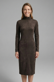 Imogen Stewart | Suede-Touch Turtleneck Midi Dress For Women