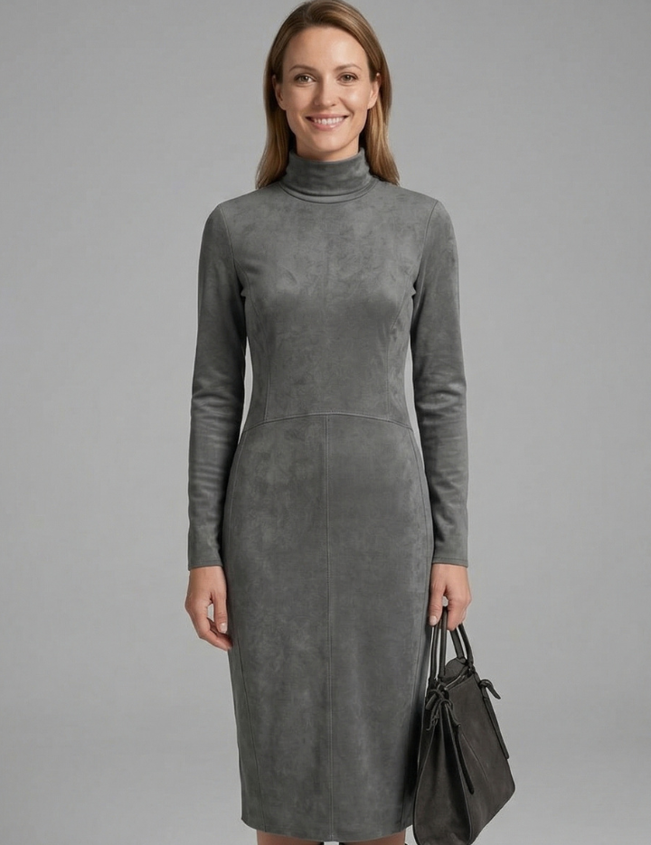 Imogen Stewart | Suede-Touch Turtleneck Midi Dress For Women