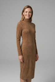 Imogen Stewart | Suede-Touch Turtleneck Midi Dress For Women