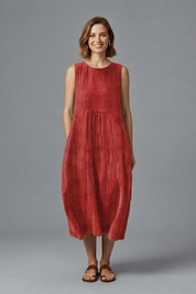 Phoebe Turner | Denim Textured Midi Dress For Women