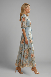Elena Whitmore | Floral Maxi Wrap Dress For Women