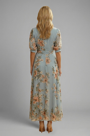 Elena Whitmore | Floral Maxi Wrap Dress For Women