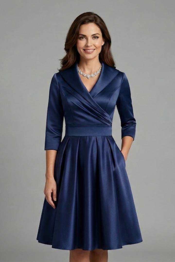 Charlotte Anderson | Satin Midi Dress with Pleated Waist For Women
