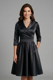 Charlotte Anderson | Satin Midi Dress with Pleated Waist For Women