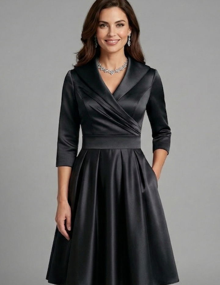 Charlotte Anderson | Satin Midi Dress with Pleated Waist For Women