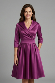 Charlotte Anderson | Satin Midi Dress with Pleated Waist For Women