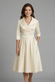 Charlotte Anderson | Satin Midi Dress with Pleated Waist For Women