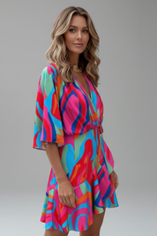 Sienna Clarke | Printed Wrap Mini Dress For Women