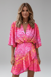 Sienna Clarke | Printed Wrap Mini Dress For Women