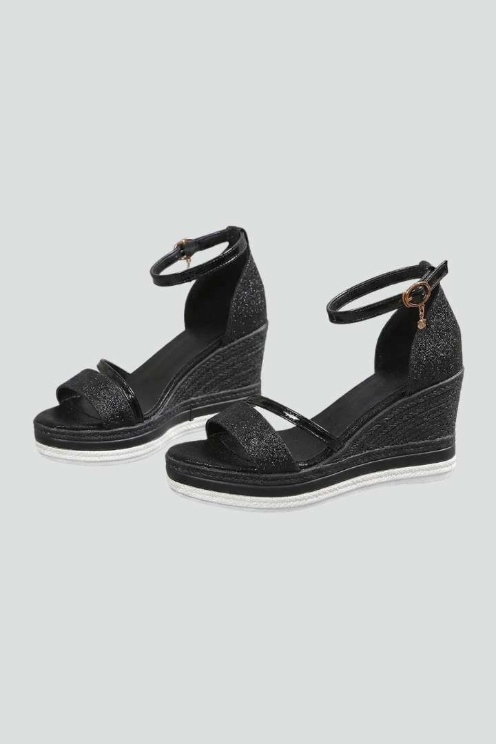 Brooke Cunningham | Glitter Wedge Sandals For Women