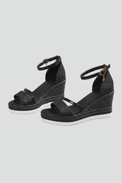 Brooke Cunningham | Glitter Wedge Sandals For Women