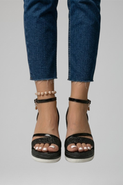 Brooke Cunningham | Glitter Wedge Sandals For Women