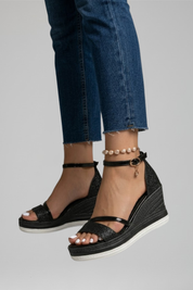 Brooke Cunningham | Glitter Wedge Sandals For Women