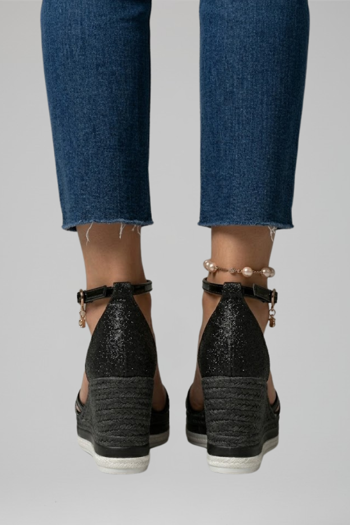 Brooke Cunningham | Glitter Wedge Sandals For Women