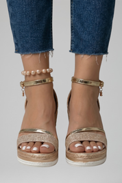 Brooke Cunningham | Glitter Wedge Sandals For Women