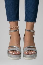 Brooke Cunningham | Glitter Wedge Sandals For Women