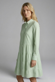 Charlotte King | Striped Tiered Shirt Dress For Women