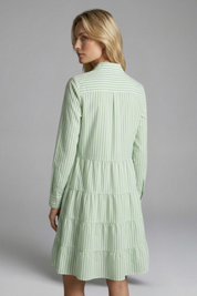 Charlotte King | Striped Tiered Shirt Dress For Women
