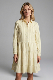 Charlotte King | Striped Tiered Shirt Dress For Women