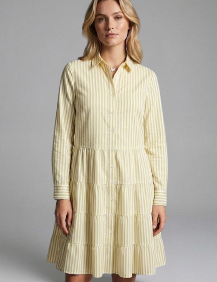 Charlotte King | Striped Tiered Shirt Dress For Women