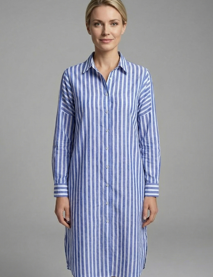 Brooke Henderson | Striped Midi Shirt Dress For Women