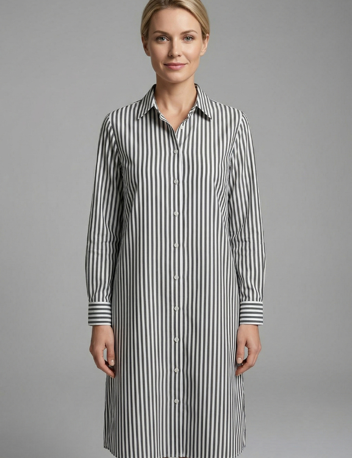 Brooke Henderson | Striped Midi Shirt Dress For Women