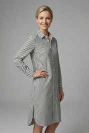 Brooke Henderson | Striped Midi Shirt Dress For Women