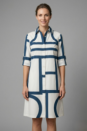 Holly Murphy | Geometric Print Shirt Dress For Women