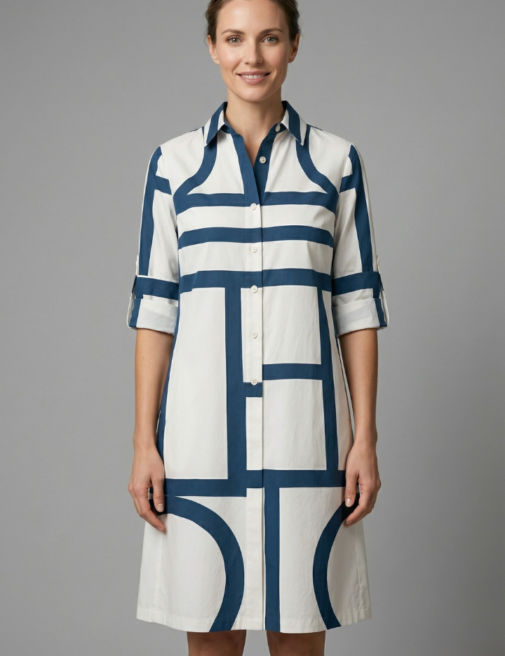 Holly Murphy | Geometric Print Shirt Dress For Women