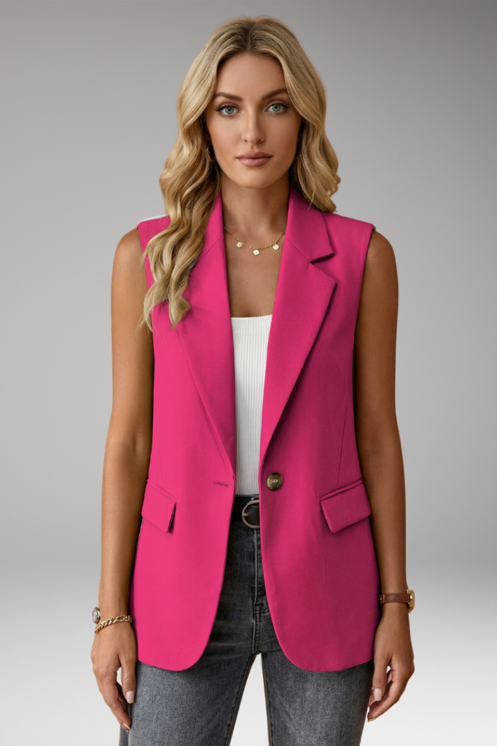 Harper Johnston | Sleeveless Notch Collar Blazer For Women
