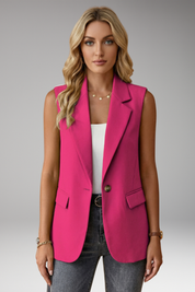 Harper Johnston | Sleeveless Notch Collar Blazer For Women