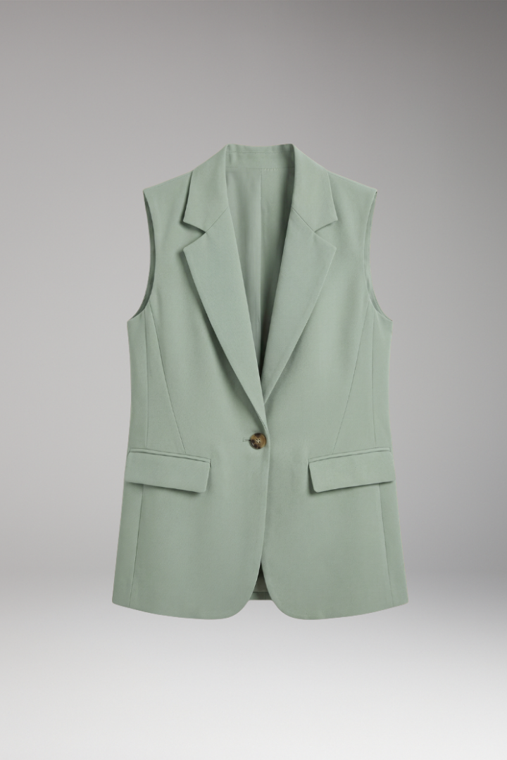 Harper Johnston | Sleeveless Notch Collar Blazer For Women
