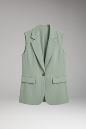 Harper Johnston | Sleeveless Notch Collar Blazer For Women