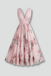 Charlotte Evans | Floral Pleated Midi Dress For Women