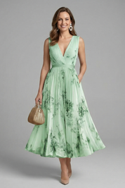 Charlotte Evans | Floral Pleated Midi Dress For Women