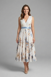 Charlotte Evans | Floral Pleated Midi Dress For Women