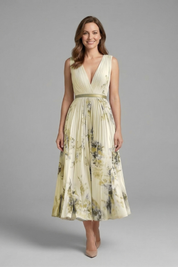 Charlotte Evans | Floral Pleated Midi Dress For Women