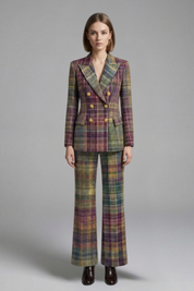 Imogen Clarke | Plaid Double-Breasted Suit Set For Women